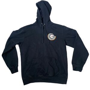 DISTRICT V.I.T fleece black hoodie with chest logo graphic black pull over SZ M